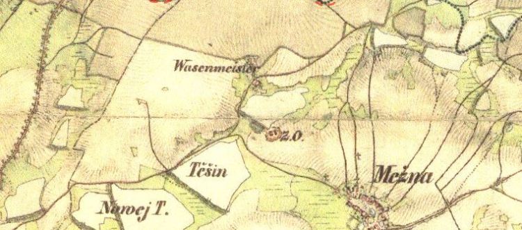 Pohodnice, Mezná. Františkovo vojenské mapování, 1836–1852, list O-14-IV