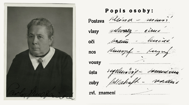 NA ČR, fond Policejní ředitelství v Praze, 1941-1950, sign. A543/9 (Tiskopis na žádost o všeobecnou občanskou legitimaci č. 6735a, 30. října 1939)